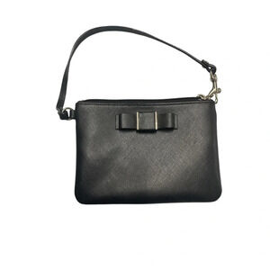 Coach Bow Black leather wristlet